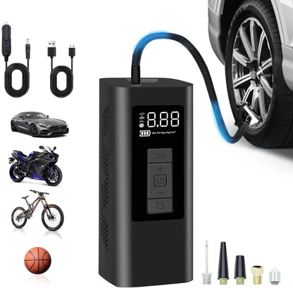 Portable Tire Inflator Air Compressor, 160 PSI Air Pump with 12000Mah Battery, 12V Dual Power
