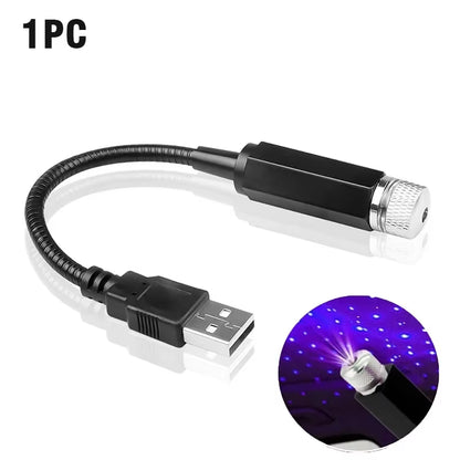Usbmini Starry Laser Atmosphere Ambient Projector Lights NEW Car Roof Star Light Interior Auto Decoration LED Night Galaxy Lamp