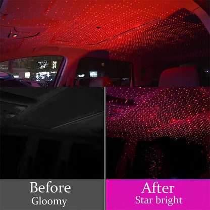 Usbmini Starry Laser Atmosphere Ambient Projector Lights NEW Car Roof Star Light Interior Auto Decoration LED Night Galaxy Lamp