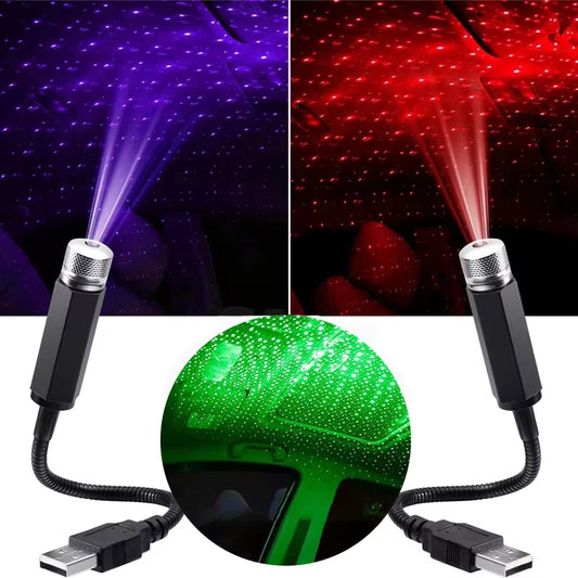Usbmini Starry Laser Atmosphere Ambient Projector Lights NEW Car Roof Star Light Interior Auto Decoration LED Night Galaxy Lamp