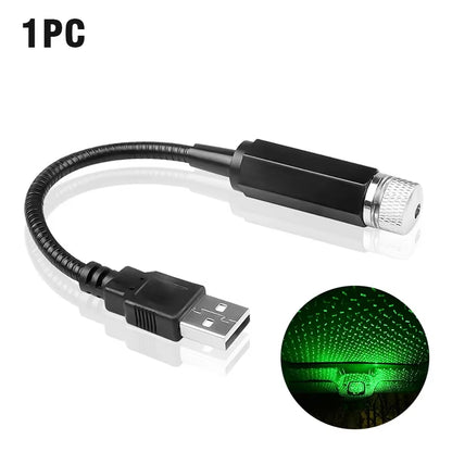 Usbmini Starry Laser Atmosphere Ambient Projector Lights NEW Car Roof Star Light Interior Auto Decoration LED Night Galaxy Lamp